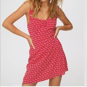 Aritzia Flirt Ruffle dress - Size 6 (S) - Red